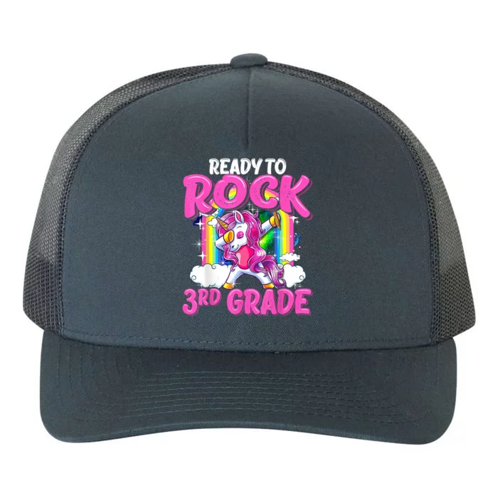 Ready To Rock 3rd Grade Dabbing Unicorn Back To School Girl Yupoong Adult 5-Panel Trucker Hat