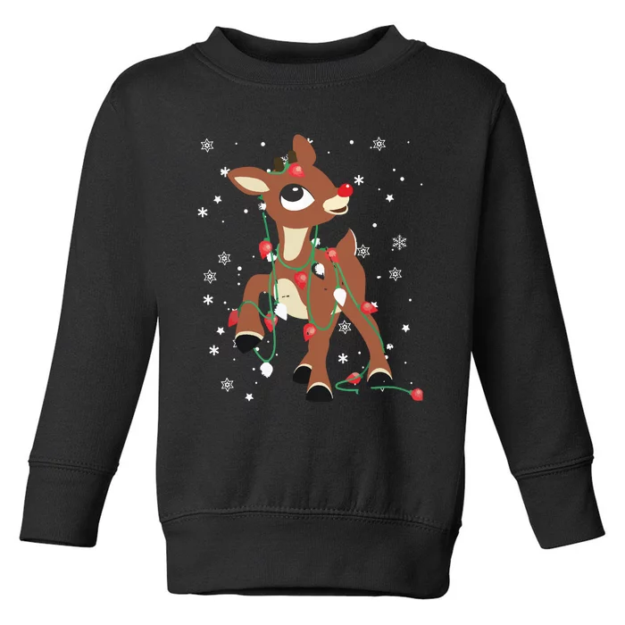 Rudolph The Red Nose Reindeer For Christmas Fan Toddler Sweatshirt