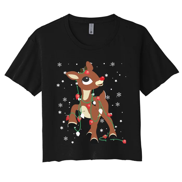 Rudolph The Red Nose Reindeer For Christmas Fan Women's Crop Top Tee