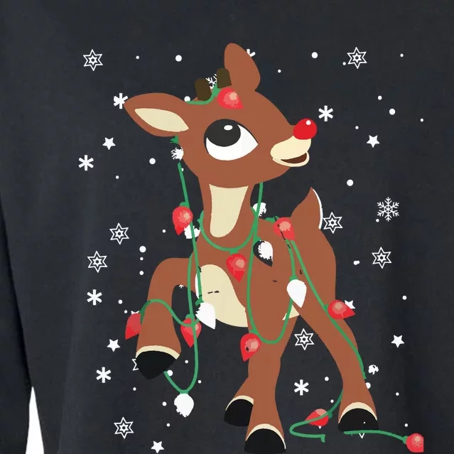 Rudolph The Red Nose Reindeer For Christmas Fan Cropped Pullover Crew