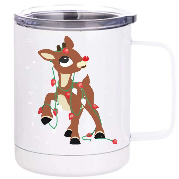 Rudolph The Red Nose Reindeer For Christmas Fan Front & Back 12oz Stainless Steel Tumbler Cup