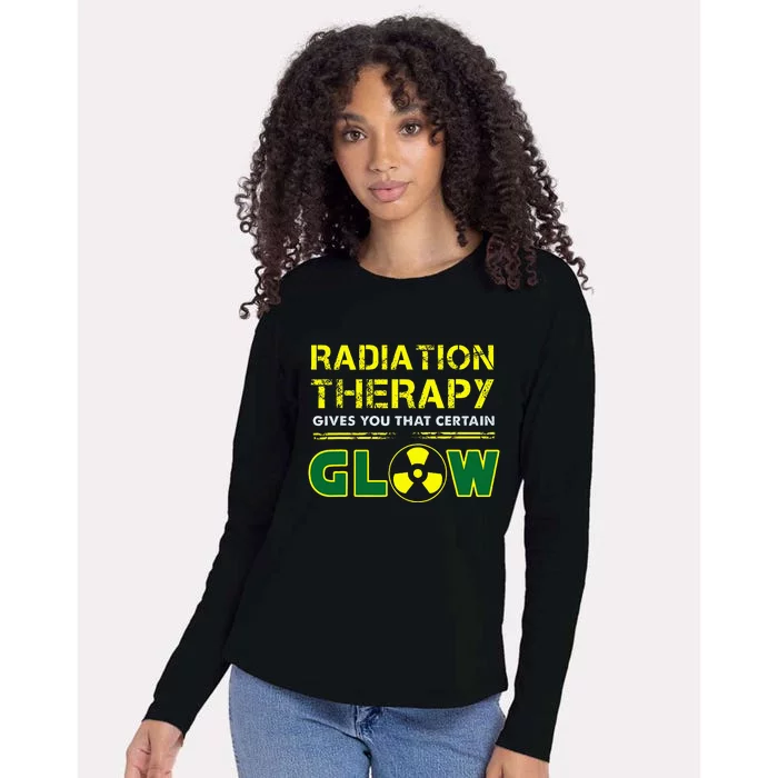 Radiation Therapy Radiation Therapist Funny Cancer Fighter Womens Cotton Relaxed Long Sleeve T-Shirt