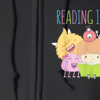 Reading Teacher Reading is Fun Monster Book Lover Fun Kid Full Zip Hoodie