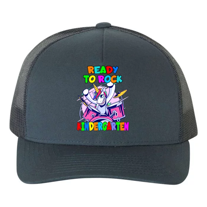 Ready To Rock Kindergarten Drumming Unicorn Preschool Meaningful Gift Yupoong Adult 5-Panel Trucker Hat