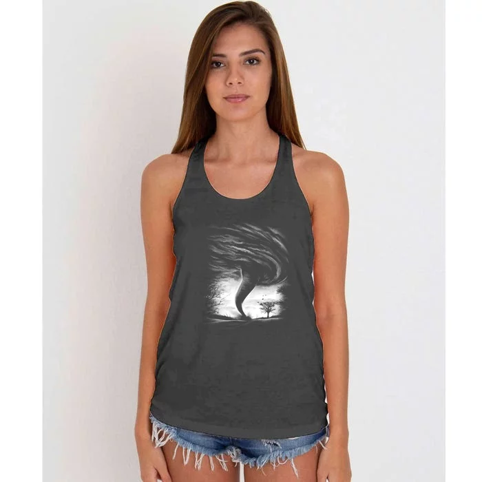 Realistic Tornado Women's Knotted Racerback Tank