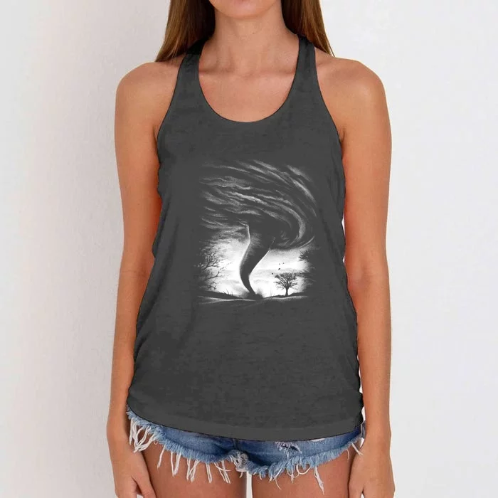 Realistic Tornado Women's Knotted Racerback Tank