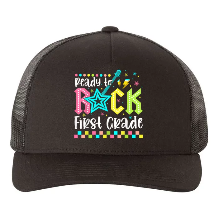 Ready To Rock First Grade Back To School 1st Grade Yupoong Adult 5-Panel Trucker Hat