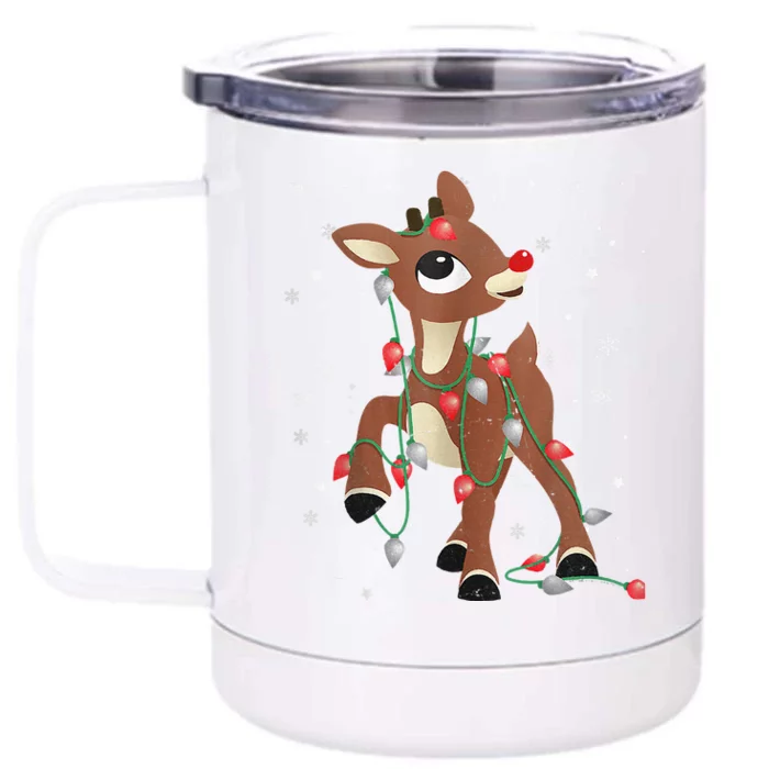 Rudolph The Red Nose Reindeer For And Christmas Fan Front & Back 12oz Stainless Steel Tumbler Cup