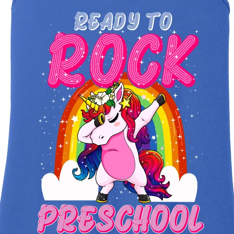 Ready To Rock Preschool Dabbing Unicorn Back To School Gift Ladies Essential Tank