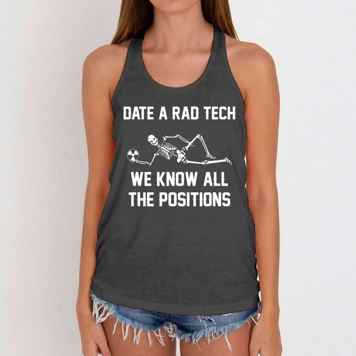 Radiology Technician Rad Tech X Ray Funny Date A Rad Tech Women's Knotted Racerback Tank