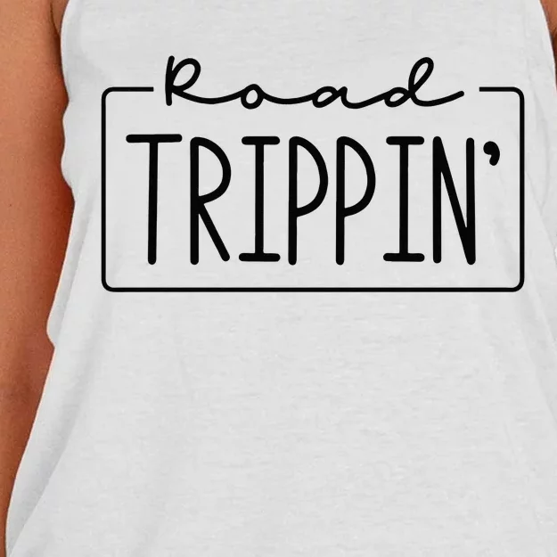 Road Trippin Road Trip Travel Road Tripping Trip Women's Knotted Racerback Tank