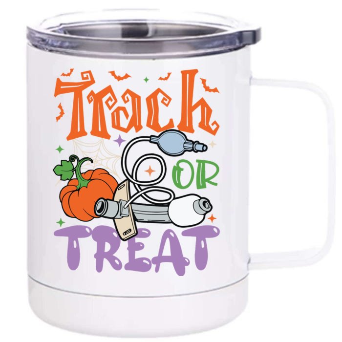 Respiratory Therapist Respiratory Therapist Halloween Gift Respiratory Front & Back 12oz Stainless Steel Tumbler Cup