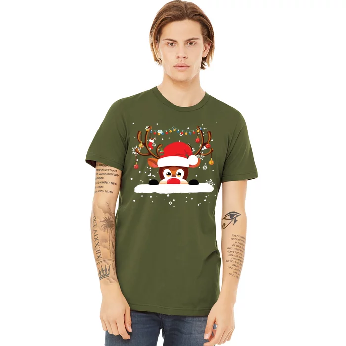 Rudolph The Red Nose Reindeer Christmas Pajama Girl Boy Premium T-Shirt