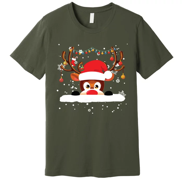 Rudolph The Red Nose Reindeer Christmas Pajama Girl Boy Premium T-Shirt