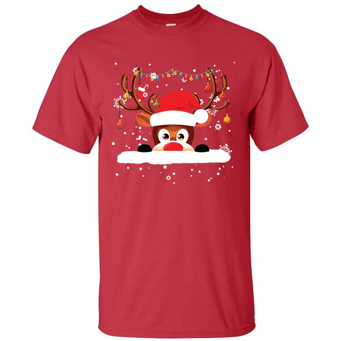 Rudolph The Red Nose Reindeer Christmas Pajama Girl Boy Tall T-Shirt