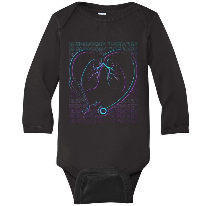 Respiratory Therapist Respiratory Therapy Retro Baby Long Sleeve Bodysuit