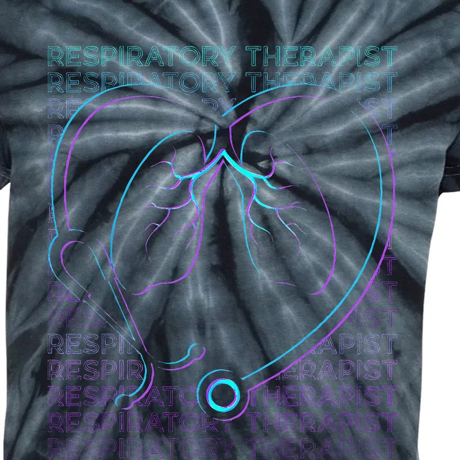 Respiratory Therapist Respiratory Therapy Retro Kids Tie-Dye T-Shirt