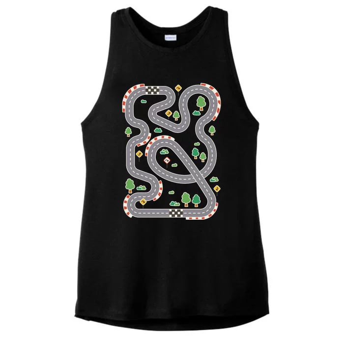 Racing Track Ladies Tri-Blend Wicking Tank