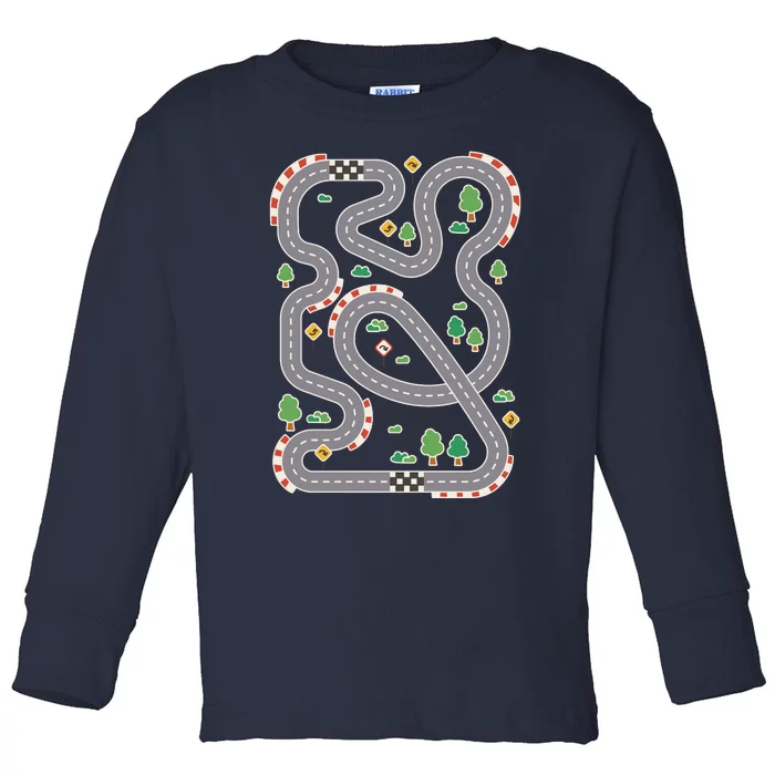 Racing Track Toddler Long Sleeve Shirt