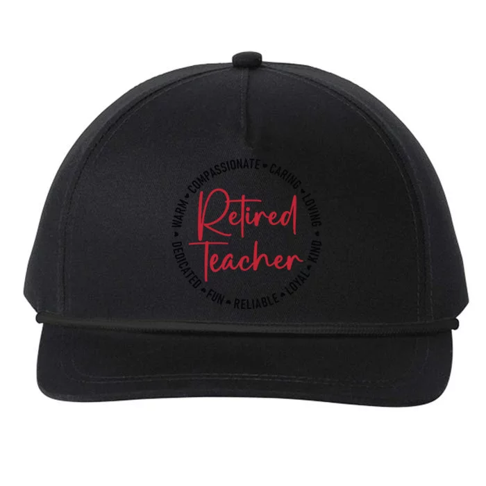 Retired Teacher Snapback Five-Panel Rope Hat