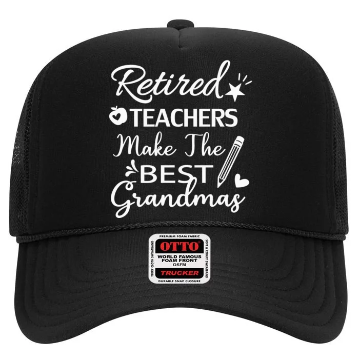 Retired Teacher High Crown Mesh Trucker Hat