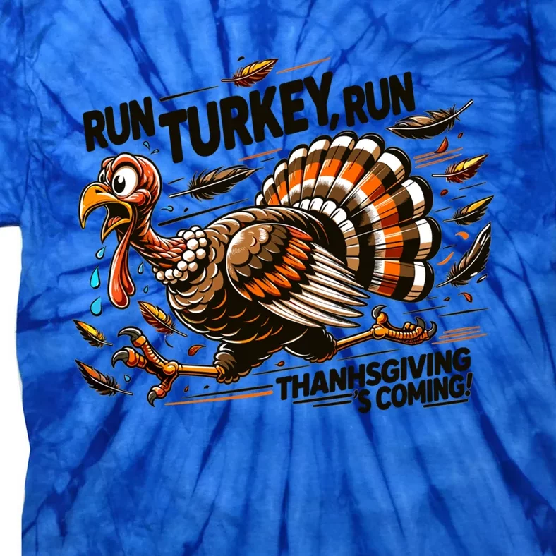 Run Turkey Run! Funny Thanksgiving Escape Running Costume Gift Tie-Dye T-Shirt