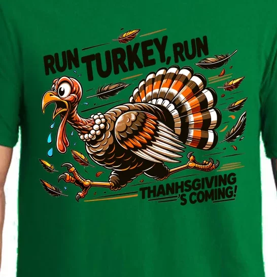 Run Turkey Run! Funny Thanksgiving Escape Running Costume Gift Pajama Set