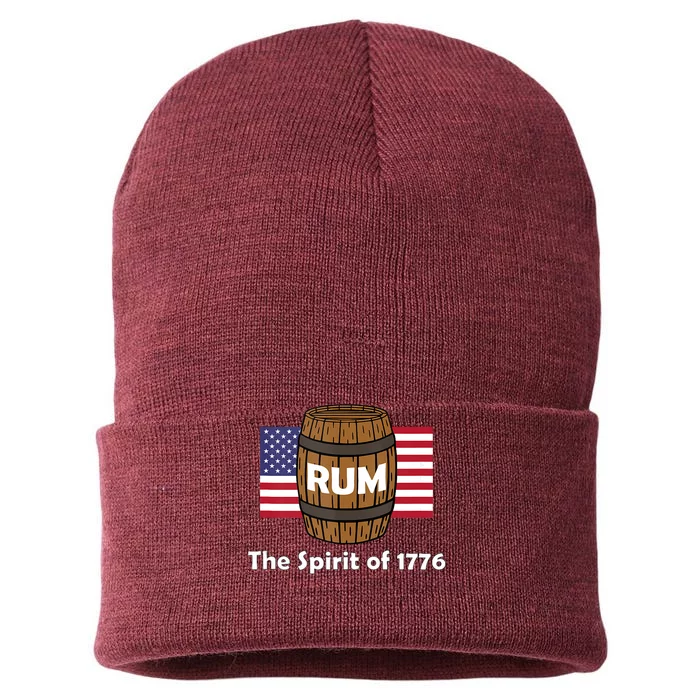 Rum Traveler Spirit Of 1776 America Usa 4th Of July Sustainable Knit Beanie