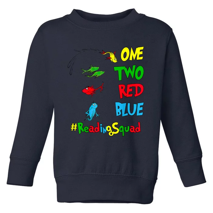 Reading Teacher Squad Oh The Places One Two Red Blue Fish Toddler Sweatshirt