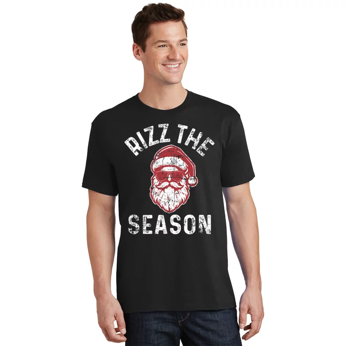 Rizz The Season Funny Christmas Santa Claus Rizzler T-Shirt