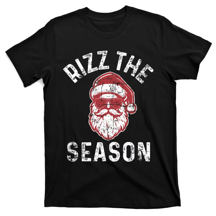 Rizz The Season Funny Christmas Santa Claus Rizzler T-Shirt