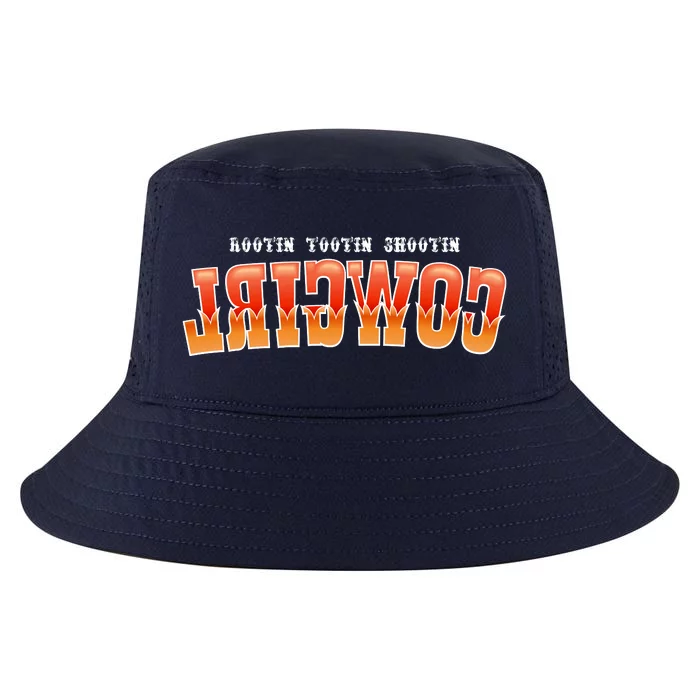 Rootin Tootin Shootin Reverse Cowgirl Western Logo Cool Comfort Performance Bucket Hat