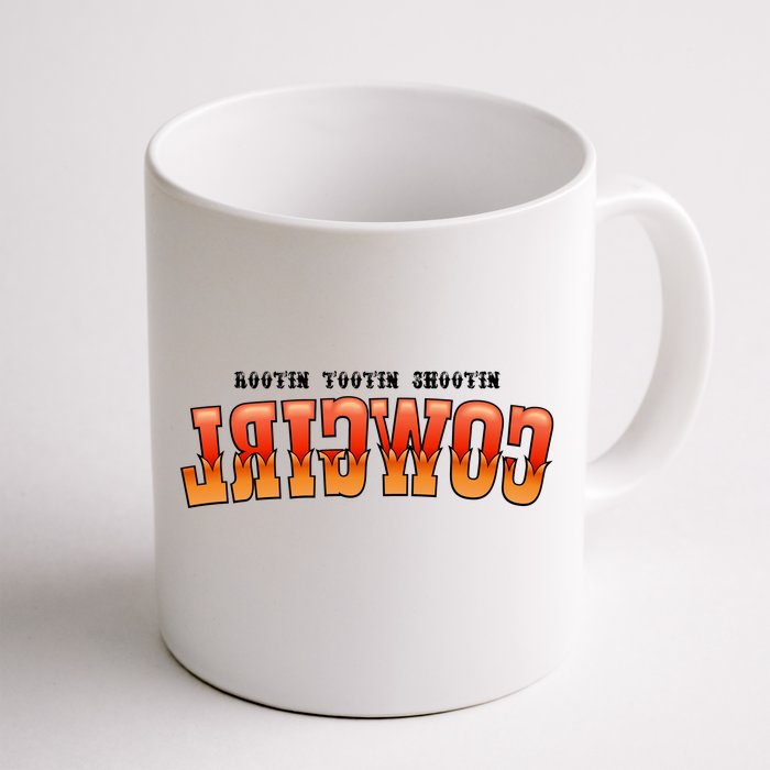 Rootin Tootin Shootin Reverse Cowgirl Western Logo Front & Back Coffee Mug