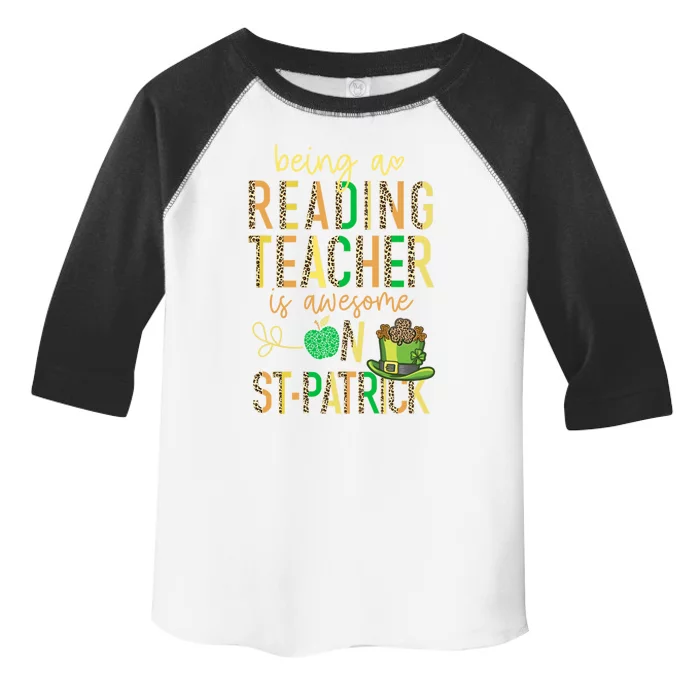 Reading Teacher School St Patrick Leopard Shamrock Clover Gift Toddler Fine Jersey T-Shirt