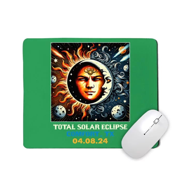 Retro Total Solar Eclipse Comfort Texas Mousepad