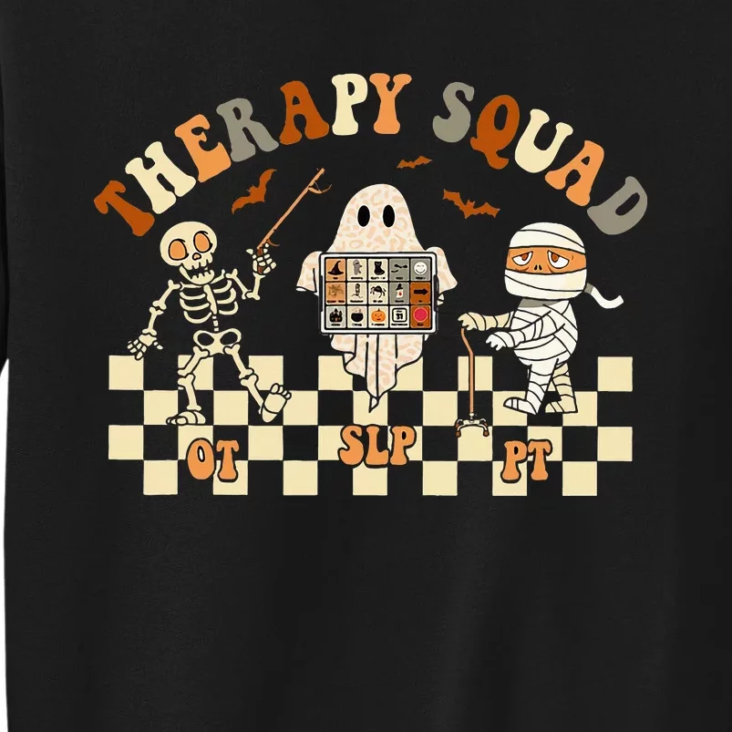 Retro Therapy Squad SLP OT PT Team Halloween Speech Physical Tall Sweatshirt