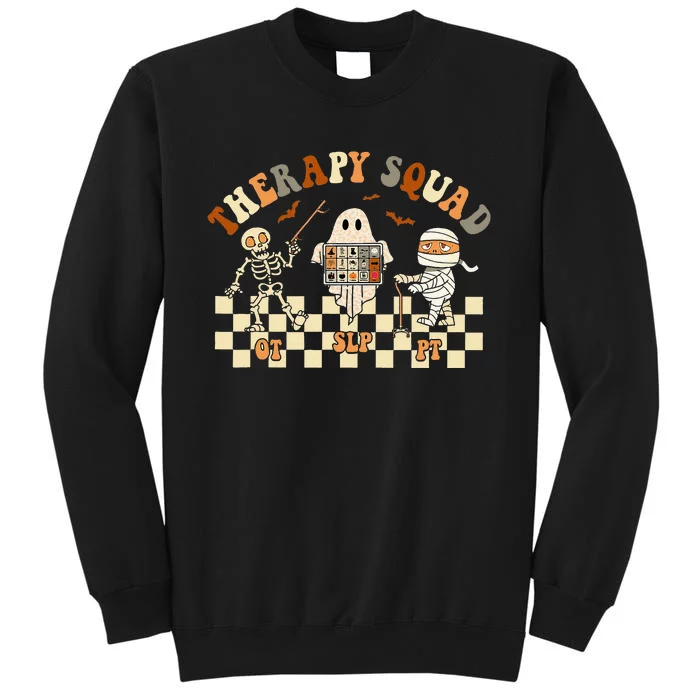 Retro Therapy Squad SLP OT PT Team Halloween Speech Physical Tall Sweatshirt