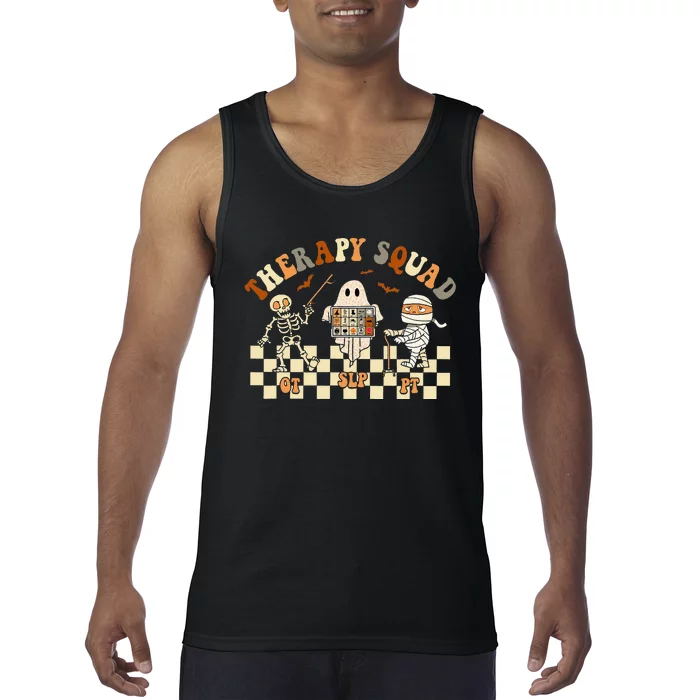 Retro Therapy Squad SLP OT PT Team Halloween Speech Physical Tank Top