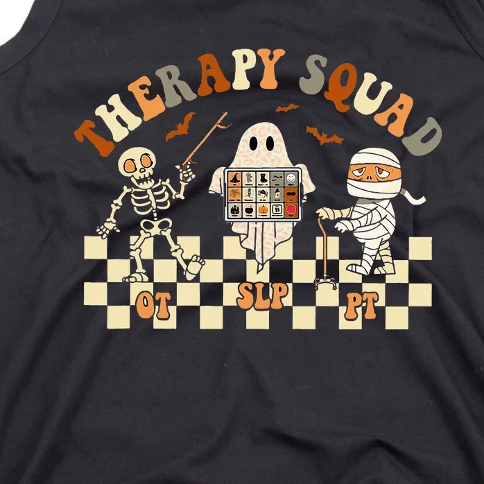 Retro Therapy Squad SLP OT PT Team Halloween Speech Physical Tank Top