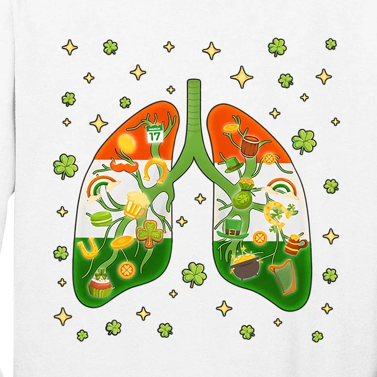 Respiratory Therapist St Patrick's Day Lucky Respiratory Therapy Pulmonologist Long Sleeve Shirt