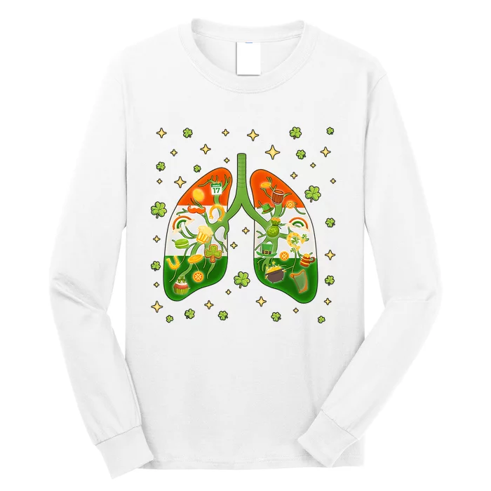 Respiratory Therapist St Patrick's Day Lucky Respiratory Therapy Pulmonologist Long Sleeve Shirt