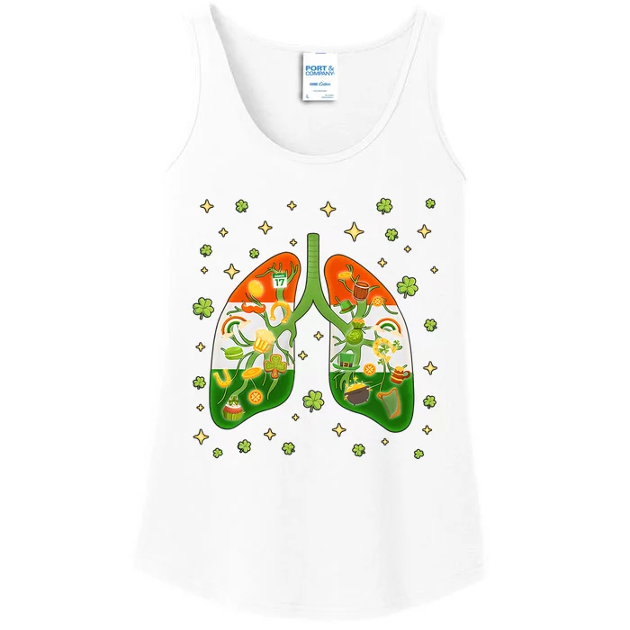 Respiratory Therapist St Patrick's Day Lucky Respiratory Therapy Pulmonologist Ladies Essential Tank