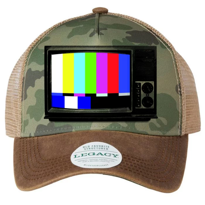 Retro TV Screen Colored Lines Legacy Tie Dye Trucker Hat