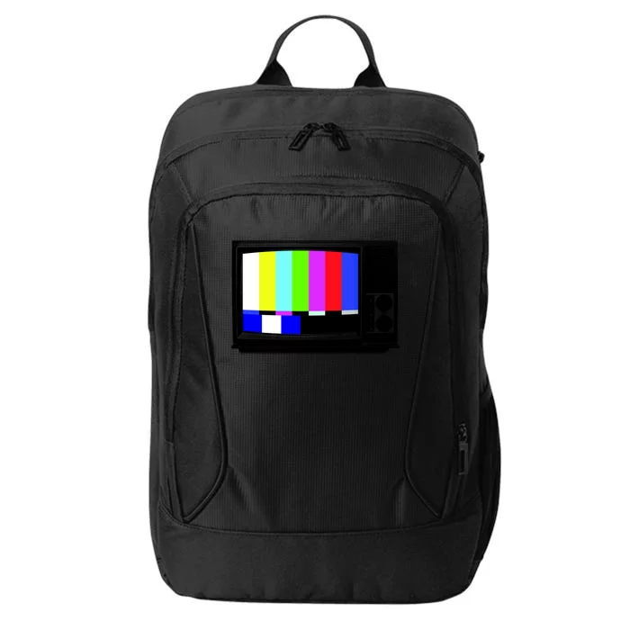 Retro TV Screen Colored Lines City Backpack