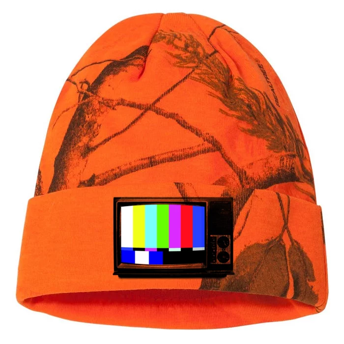 Retro TV Screen Colored Lines Kati - 12in Camo Beanie