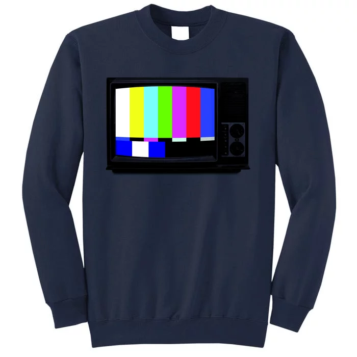 Retro TV Screen Colored Lines Tall Sweatshirt