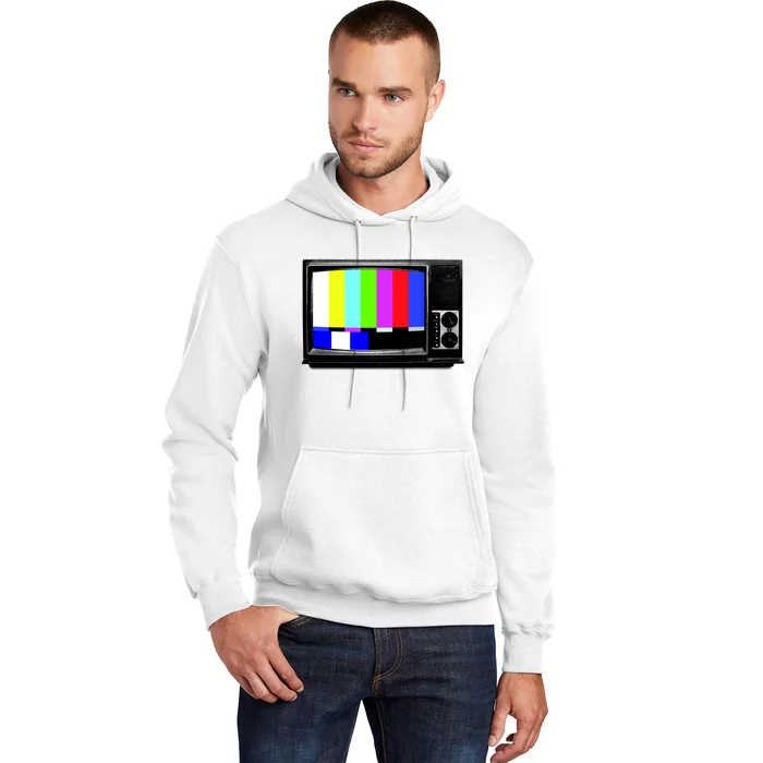 Retro TV Screen Colored Lines Hoodie