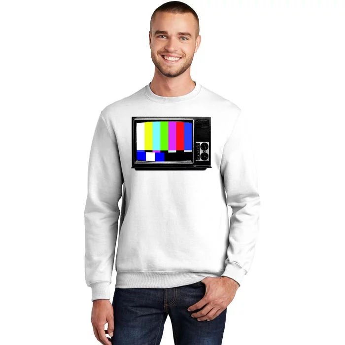 Retro TV Screen Colored Lines Sweatshirt