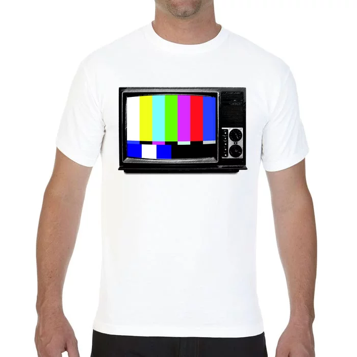 Retro TV Screen Colored Lines Comfort Colors T-Shirt