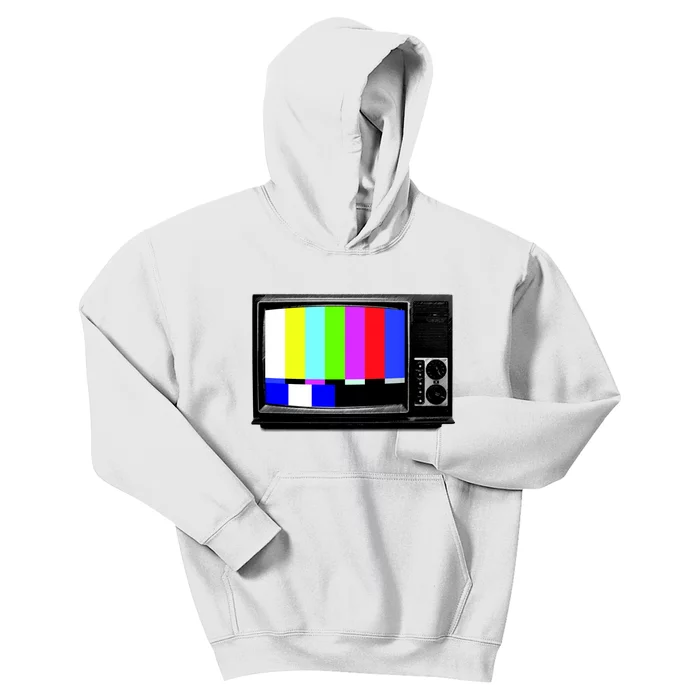 Retro TV Screen Colored Lines Kids Hoodie